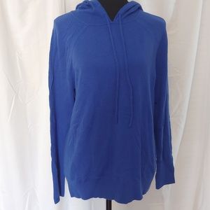 BR Blue Hooded Cashmere Sweater Feather Touch